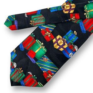 American Traditions Multi Color Christmas Gifts Tie‎